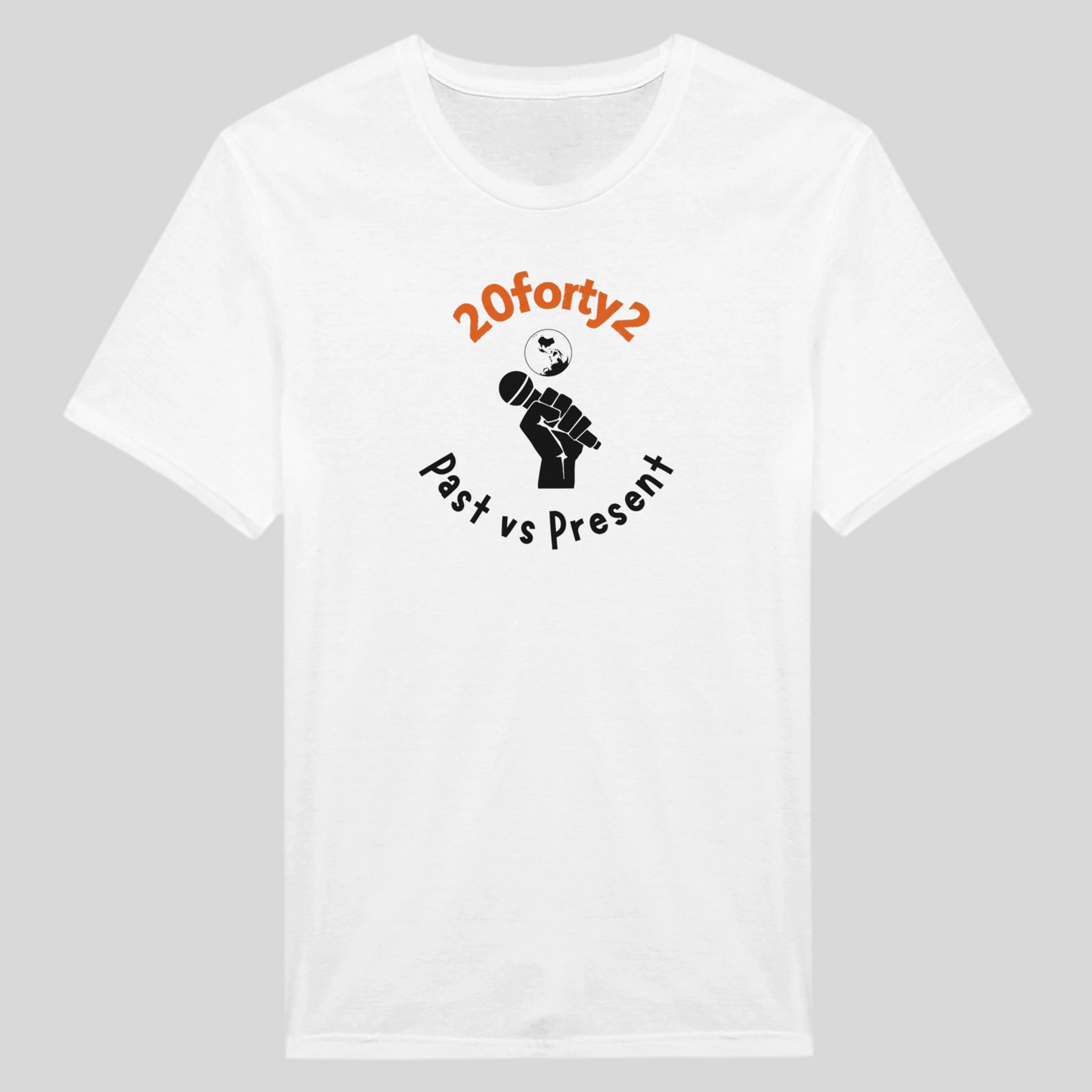 Mens Rock Show Mic World Front Print T-Shirt