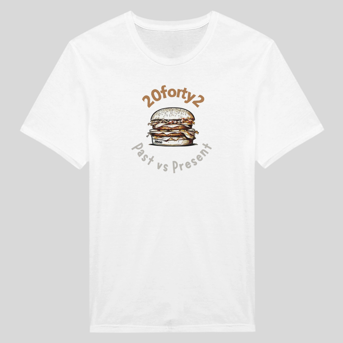 Mens Looking Back Big Juicy Burger Front Print T-Shirt