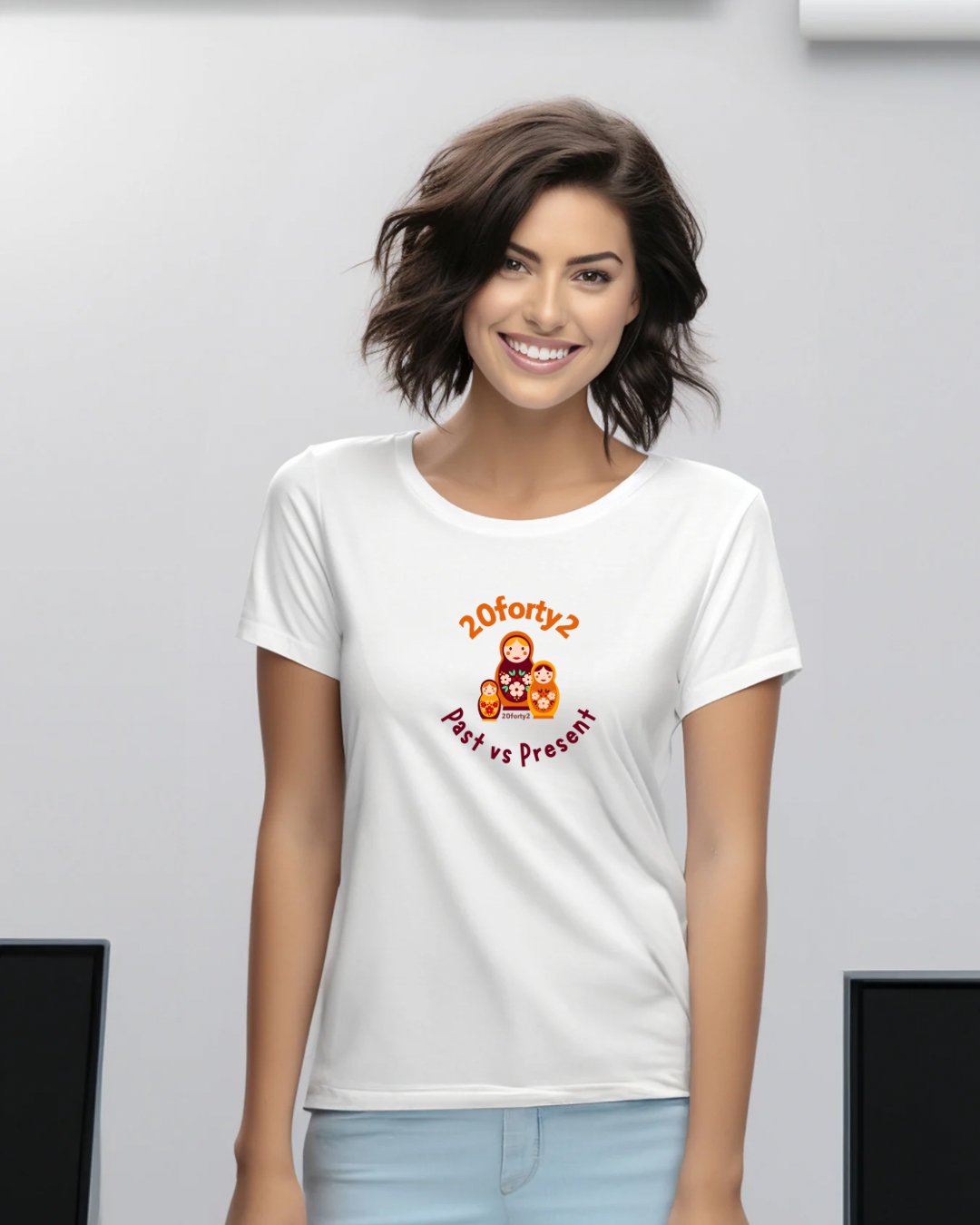 Womens 3 dolls front design T-Shirt