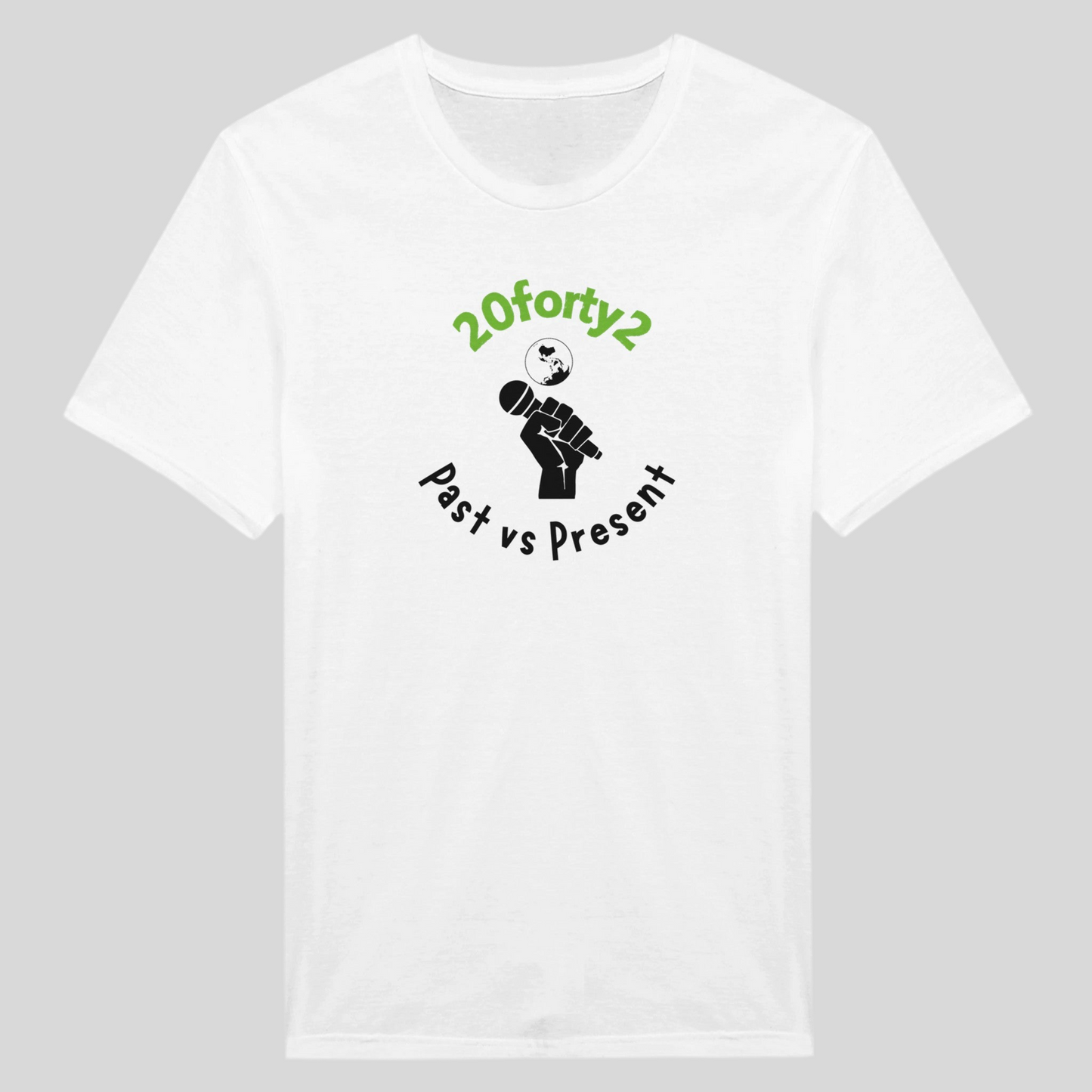 Mens Rock Show Mic World Front Print T-Shirt